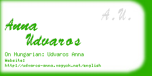 anna udvaros business card